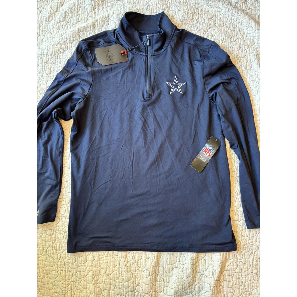 Antigua‎ Dallas Cowboys Men's Quarter Zip Activewear Shirt Size Medium #635